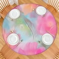 thumbnail image 2 of Colorful Floral Watercolor Pattern Round Fitted Tablecloth with Elastic Edge,Dining Table Cover Waterproof,Outdoor Round Tablecloth for Camping,Dining,Indoor and Outdoor, 2 of 7