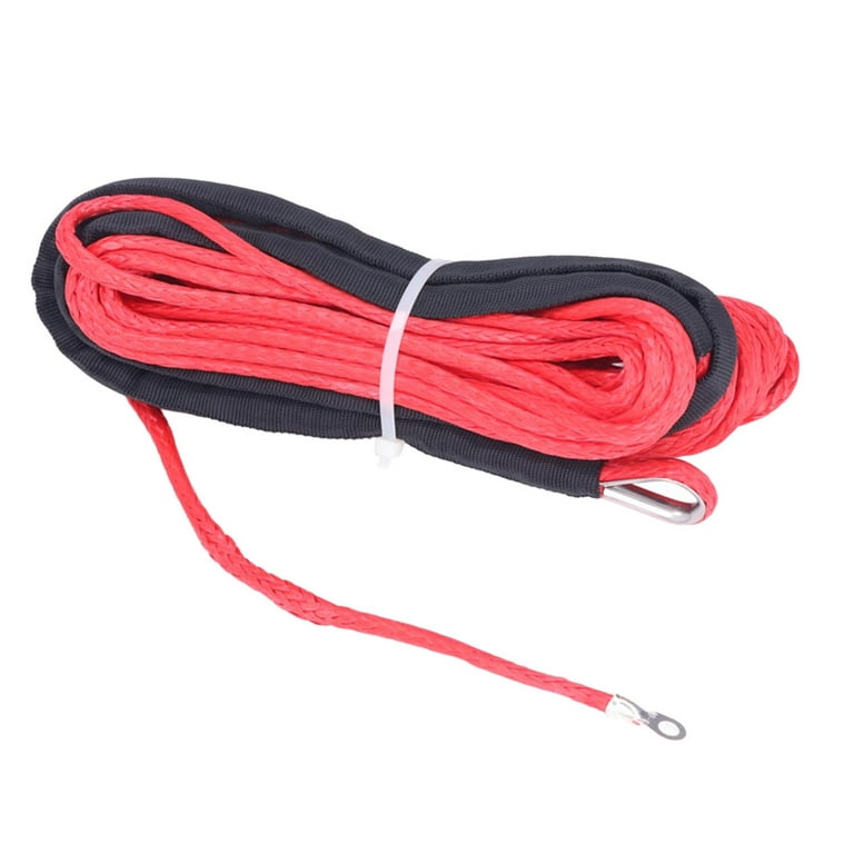 Synthetic Winch Rope 50' 4.8mm Heavy Duty 2.5T Boat Cars SUV Red