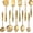 Gold, variant on 304 Stainlss Steel Kitchen Utensils Set, 10 count Metal Cooking Utensil, Matte Kitchen Gadget Cookware and Kitchen Tool Set, Dishwasher Safe()