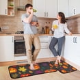 thumbnail image 2 of Halloween Pumpkin Autumn Leaf Kitchen Rug Mats 2PCS Non Slip 47" x 20" + 28" x 20" Kitchen Carpet Floor Mat Hallway Rugs Anti Fatigue Doormat Home Decor, 2 of 7