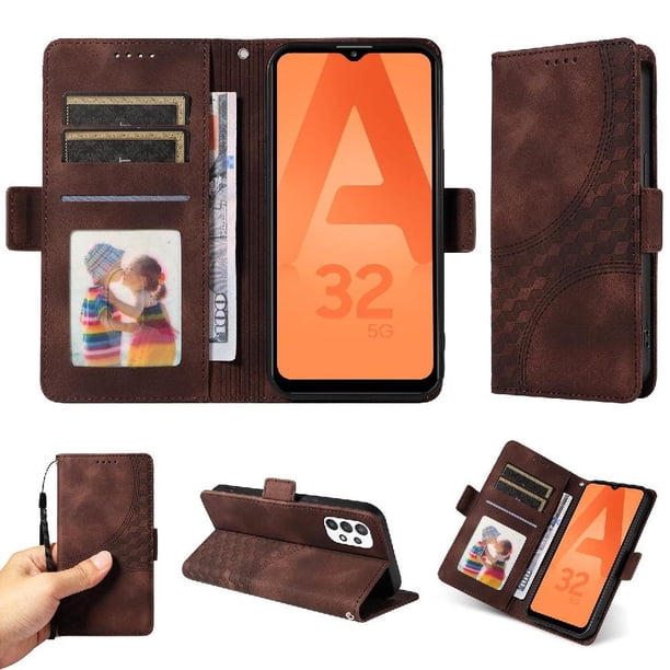 Funda GANGXUN para Samsung Galaxy A32 5G con diseño acolchado elegante, cuero PU, protección total y ajuste preciso
