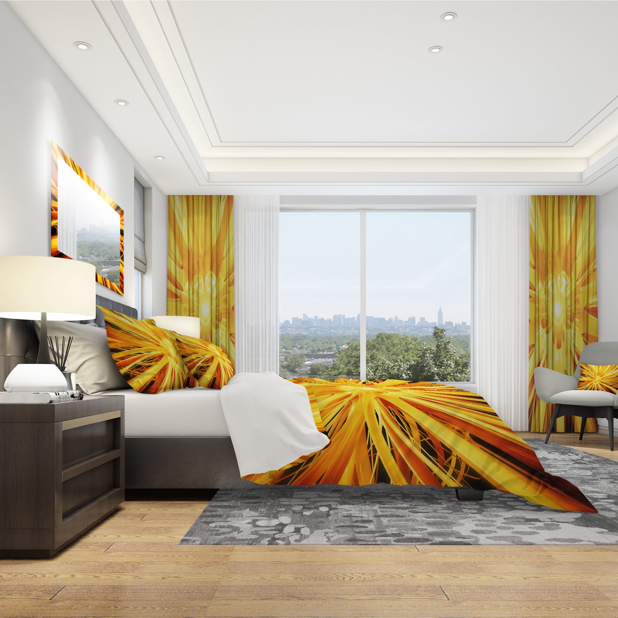 Designart 'Sunshiney Day' Modern & Contemporary Duvet Cover Set