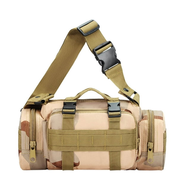 Xihbxyly Bolso Bandolera de Camuflaje, Multibolsillos de Gran Capacidad, Correas de Hombro Ajustables, para Deportes Al Aire Libre y Pesca, Lona Resistente, Unisex, Tamaño 34 X 14 X 18 Cm.