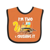 Inktastic I'm 2 and Crushing It Construction 2nd Birthday Boys or Girls Baby Bib