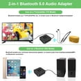thumbnail image 3 of Golvery Receptor Transmisor Bluetooth 5.0 para TV, Adaptador Auxiliar Bluetooth 2 en 1 para PC/DVD/MP3/Coche/Estéreo doméstico/Altavoz/Gimnasio, Conexión Óptica/RCA/AUX, 25 Horas de Reproducción, Empa, 3 of 5