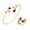 Gold, variant on Rose Bracelet Ring Set for Women 2PCS Silver Rose Gold Plated Stainless Steel Adjustable Open Finger Cuff Personalized Statement Dainty Elegant Red Pink Vintage Flower Floral Jewelry Silver