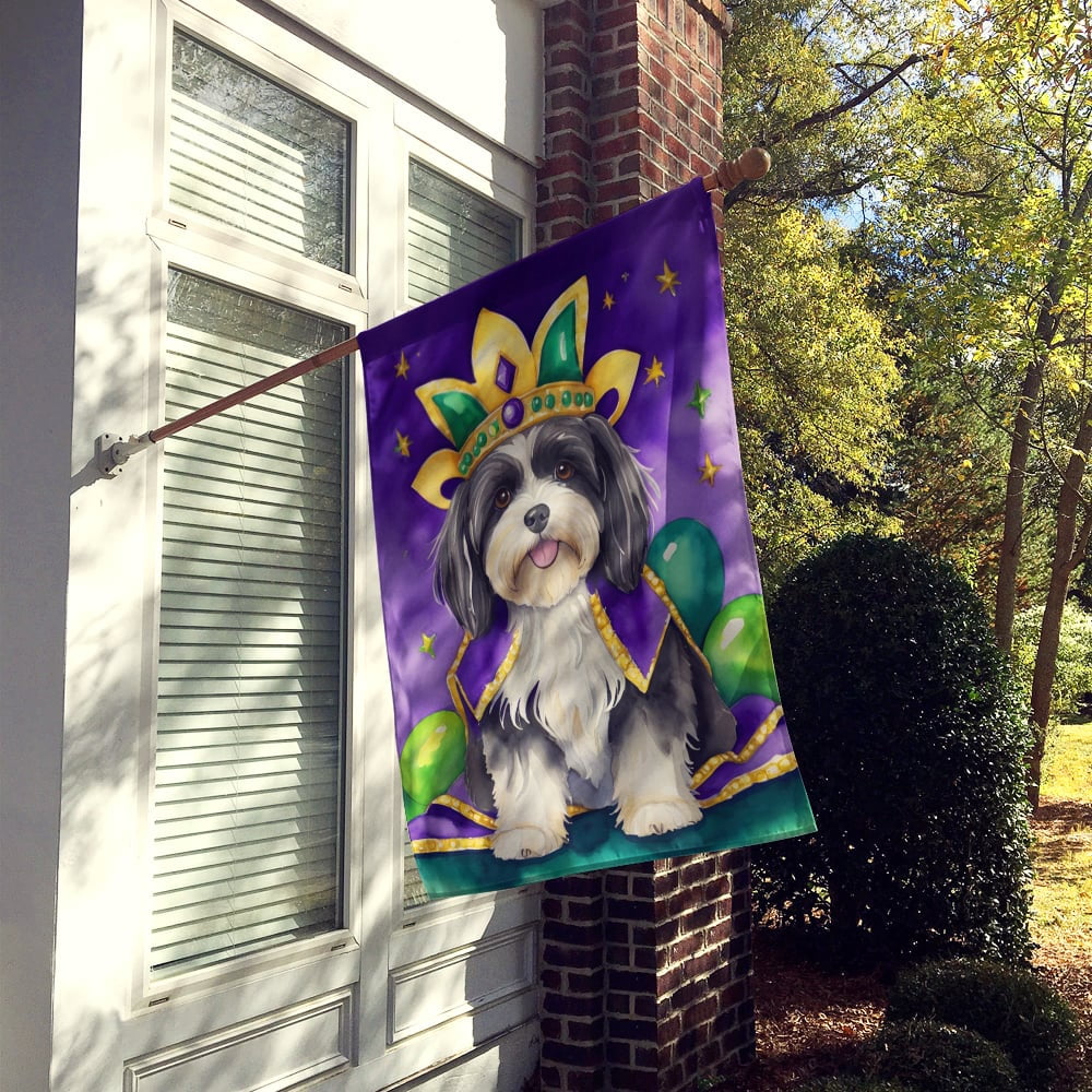 Havanese King of Mardi Gras House Flag 28 in x 40 in