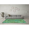 thumbnail image 3 of Ahgly Company Indoor Rectangle Abstract Turquoise Blue Contemporary Area Rugs, 6' x 9', 3 of 4