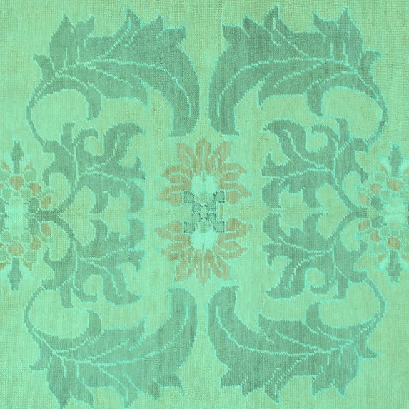 Ahgly Company Indoor Square Abstract Turquoise Blue Modern Area Rugs, 5' Square