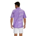 thumbnail image 5 of Classicmod Purple Cotton Hand Block Hawaiian Batik Men's casual button Summer Beach shirt Size M, 5 of 5