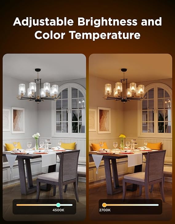 Govee Smart Candle LED Bulb,RGBWW Millions of Colors Changing Effect, 450LM,Voice Control,Support Alexa,Google Assistant,Matter,2 Packs