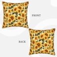 thumbnail image 3 of Haiem Romantic Elegant Sunflower Print Velvet Soft Solid Decorative Square Throw Pillow Covers Set with Elegant Piping Christmas Cushion Case for Sofa Bedroom Car-18"x18", 3 of 8