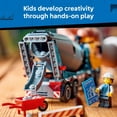 thumbnail image 6 of LEGO City Cement Mixer Truck Building Toy for Boys & Girls, Ages 7+ - Pretend Play Construction Toy W/ Rotating Drum & 3 Worker Minifigures - Gift Idea for Birthdays - 60478, 6 of 8