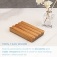 thumbnail image 4 of Teak soap Dish for Shower by HTB, Wood Decorative Bath soap Holder Heightened Base Design to Keep Soap Dry in Kitchen, Bathroom, Sink, Bathtub, Cute Wooden soap Saver for Hand Face Shampoo bar (2pcs), 4 of 9