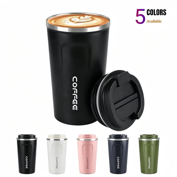 17oz Vacuum Insulated Stainless Steel Tumbler, Leakproof Travel Coffee Mug with Lid, Reusable Thermos Cup for Hot Coffee, Iced Tea & Drinks