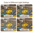 thumbnail image 7 of ODIKA 4'x6' Washable Area Rug Graphic Beast Yellow Face Grid Shaped Weird Vintage for Home Office, Under Desk, Non-Slip Chair-Friendly, Flatwoven, 7 of 7