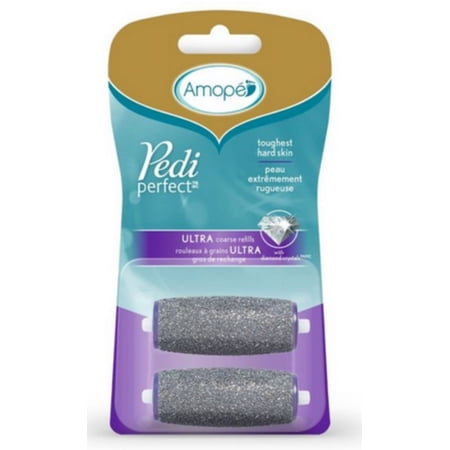 Amope Pedi Perfect With Diamond Crystals Ultra Coarse Roller Heads, 2 ea (Pack of 3)