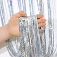 thumbnail image 3 of CCOCC 3.3 ft x 6.6 ft Metallic Red Tinsel Foil Fringe Curtains Party Photo Back Drop Party Streamers for Birthday,Graduation,New Year Eve Decorations Wedding Decor 2 Pack, 3 of 7