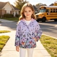 thumbnail image 6 of Nugftut Girls Jacket Hooded Print Lightweight Windproof Zip-Up Coat for Kids Size 2-3, 6 of 8
