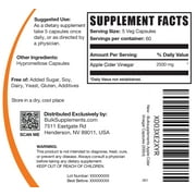 BulkSupplements Apple Cider Vinegar Capsules - 2500mg per Serving (300 Capsules - 60 Servings)