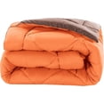 thumbnail image 3 of Elegant Comfort Reversible 3-Piece Comforter Set All Season, Ultra Soft, Down Alternative Comforter, 3PC Comf-F/Q, Orange/Brown, 3 of 5