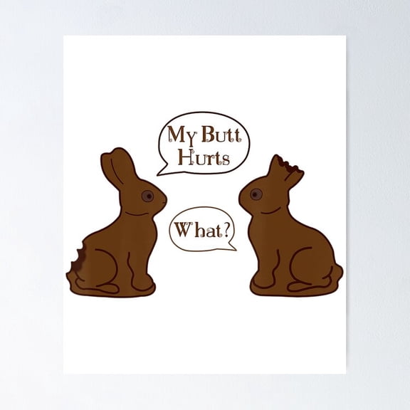 Poster My Hurts What Funny Easter Bunny - No Framed, Vintage Wall Art, Trendy Retro Print, Positive Quote Poster, Room Decor, Wall Art, Poster Only