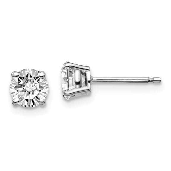 14K White Gold Earring Stud Women'S Diamond Lab Grown