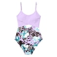 thumbnail image 4 of NAFUU Girls Swimsuit Floral Prints Sleeveless O-Neck High Waist Swimwear With Adjustable Straps Removable Padded Bikini Girl One Piece Swimsuits Sizes 7-8 Years, 4 of 5