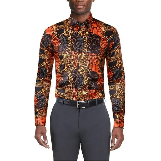Camisas Para Hombre Hombre Hombre Ropa Casual Estampado Manga Larga Top Camisa Primavera Y Otono Moda Brown XXL Walmart en linea