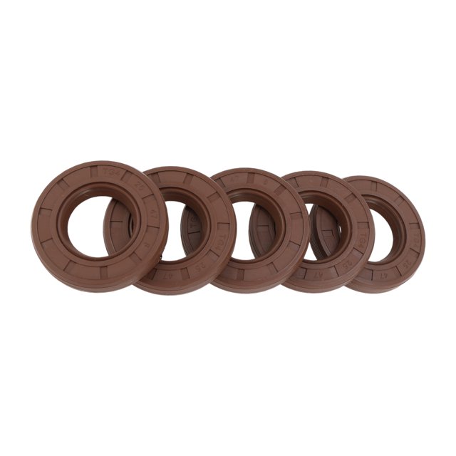 Anillo de sello de aceite universal Unique Bargains TG4 Lip Seal 25x47x8mm Caucho FKM de alta presión marrón 5 Pcs