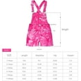 thumbnail image 4 of Peacolate 5-10T Little&Big Girls Adjustable Straps Short Overalls Jeans Outfits,Rose,6-7Years, 4 of 5