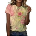 thumbnail image 2 of Summer Tops Fashionable Women's Casual Pullover Printed Short Sleeved Round Neck Multicolor P S, 2 of 4