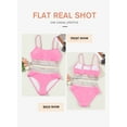 thumbnail image 5 of Eytino Women's Bikini Sets Colorblock Trim 2 Piece Swimsuit High Waisted Bathing Suits for Women Scoop Neck Adjustable Spaghetti Straps Bikini Swimwear Pink M, 5 of 13