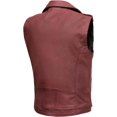 thumbnail image 2 of First Mfg Co - Roller - Men's Motorcycle Biker Riding Oxblood Leather Vest - 5X Large, 2 of 3