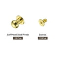 thumbnail image 3 of 15Sets Brass Ball Head Stud Rivets, 8mm Screw Back Button Nipple Rivet Golden, 3 of 7