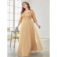 thumbnail image 3 of AURA Plus Size Sequin Evening Dress Women V Neck Formal Gown Elegant Party Dress, 3 of 7