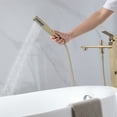 thumbnail image 4 of Freestanding Clawfoot Tub Faucet with Hand Shower, Floor Mount Copper Tub Filler, 4 of 8