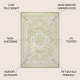 thumbnail image 3 of JONATHAN Y SANTA MONICA 4 x 6 Area Rug, Sinjuri Medallion Textured Weave - Green/Cream, SMB101E-4, 3 of 9