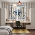 thumbnail image 4 of Texas Star Navy Blue Kitchen Curtains Window Panels, Farmhouse Vintage Art Wooden Insulated Window Treatment Curtain, Grommet Curtains for Bedroom/Living Room/Bathroom, 2 Piece 52"Wx84"L, 4 of 8