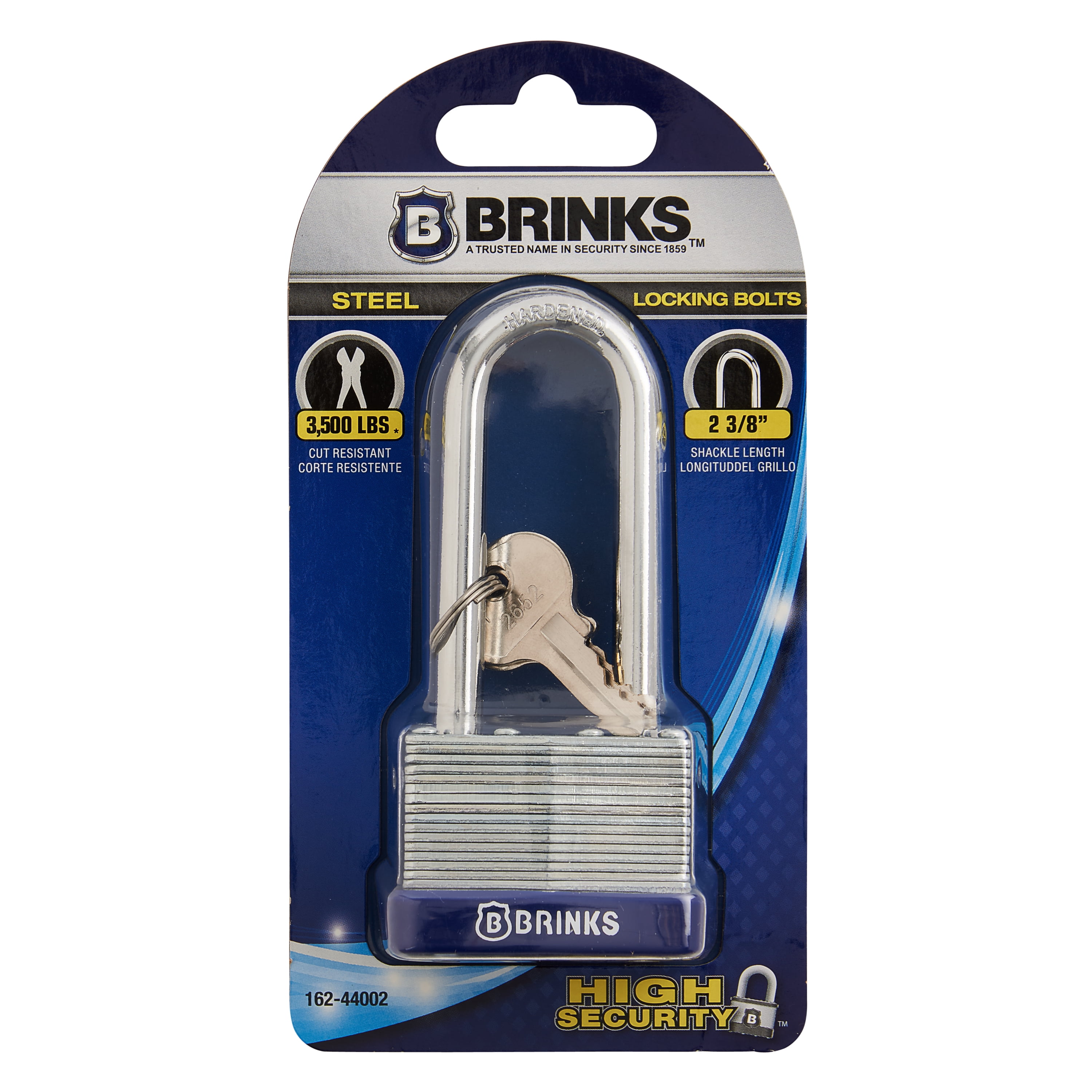 Brinks Laminated Steel 44mm Keyed Padlock with 2 1/2in Shackle