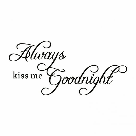 LAMIRO Always Kiss Me Goodnight Wall Stickers Removable Art Murals Wall Decals for Bedroom Living Room Decoration