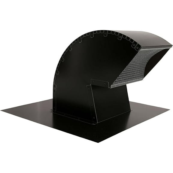 Goose Neck Painted Exhaust Roof Vent (10 Inch, Black)