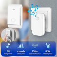 thumbnail image 2 of Self-generating wireless doorbell 150 meters IPX4 waterproof electronic chime, 1 plug-in bell receiver with 1 kinetic transmitter, 38 melodies at 4 vo, 2 of 5