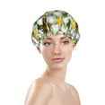 thumbnail image 3 of Disketp Bees And Flower Shower Caps,Reusable Shower Cap For Women, Double Layer Waterproof Hair Cap, Large Size For All Hair Lengths,For Girls Spa Home Salon Use, 3 of 9