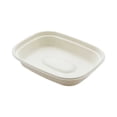thumbnail image 2 of Pulp Tek 36 oz Rectangle White Sugarcane / Bagasse Container - 9" x 7" x 1 3/4" - 100 count box, 2 of 6