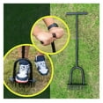 YUNTIE Lawn Spike Aerator Manual Aeration Tools with 15 Spikes THandle