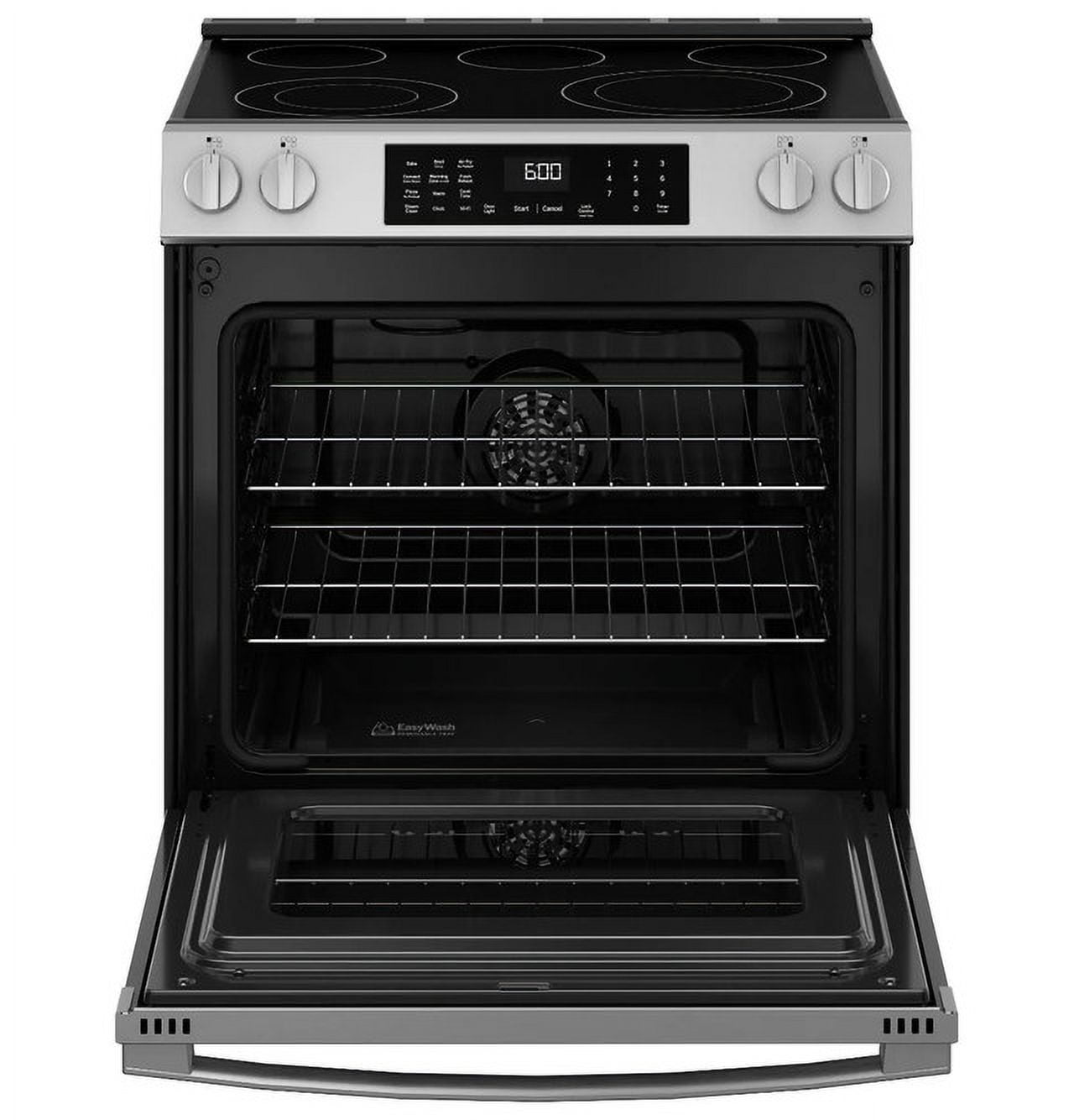 GE 30 Inch Slide In Radiant Range 5 Element Steam Clean Single Oven GRS600AVFS