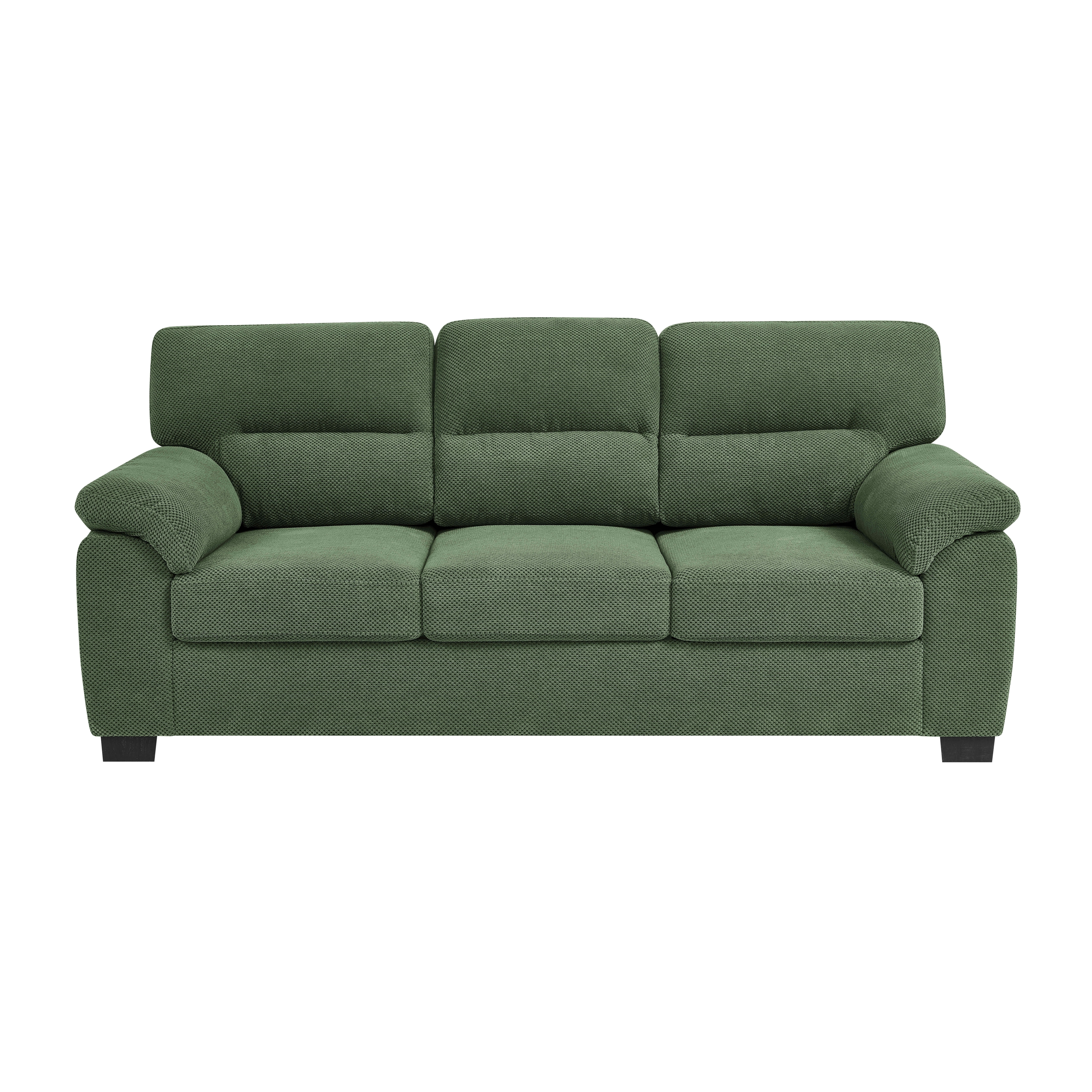 MAYEERTY 81 Inch 3‑Seater Sofa, Modern Textured Fabric Couch with Plush Track Arms & Solid Wood Frame for Living Room