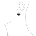 thumbnail image 3 of Bling Jewelry Womens  Tribal Black Onyx Oval Half Crescent Hoop Huggie Earrings Sterling Silver, 3 of 4