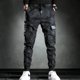 thumbnail image 3 of Pantalones casuales tipo harén para hombre, pantalones de algodón Y2k para exteriores, estilo emo, con múltiples bolsillos, pantalones de chándal de moda vintage estilo hip hop para hombre, 3 of 5